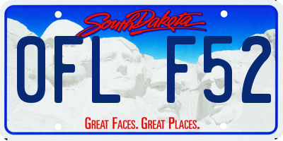 SD license plate 0FLF52