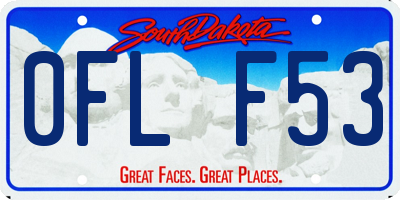 SD license plate 0FLF53