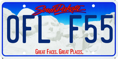 SD license plate 0FLF55