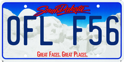 SD license plate 0FLF56