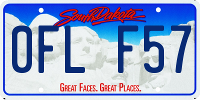 SD license plate 0FLF57