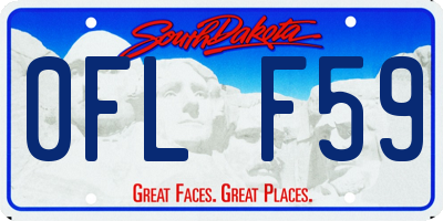 SD license plate 0FLF59