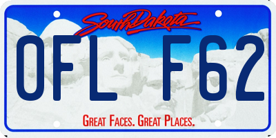 SD license plate 0FLF62