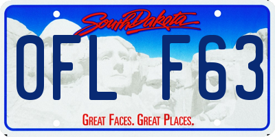 SD license plate 0FLF63