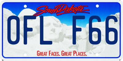 SD license plate 0FLF66