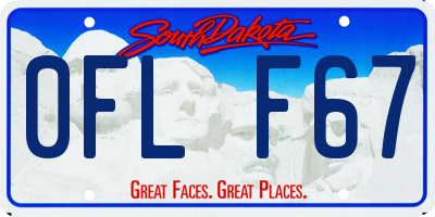 SD license plate 0FLF67