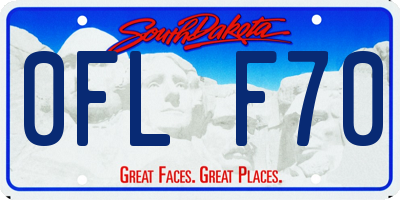 SD license plate 0FLF70