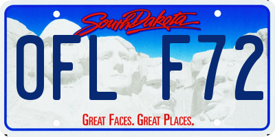 SD license plate 0FLF72