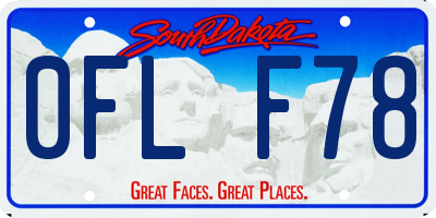 SD license plate 0FLF78