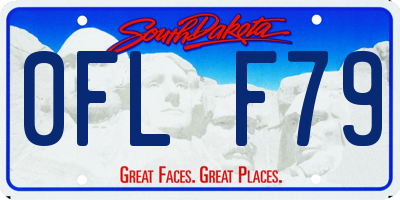 SD license plate 0FLF79