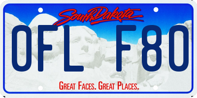 SD license plate 0FLF80