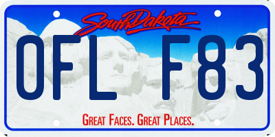 SD license plate 0FLF83