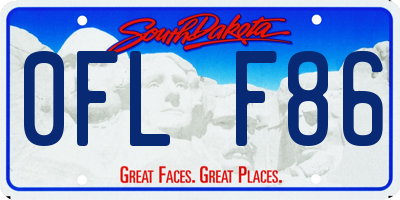 SD license plate 0FLF86
