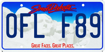 SD license plate 0FLF89