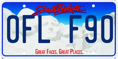 SD license plate 0FLF90