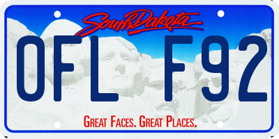 SD license plate 0FLF92