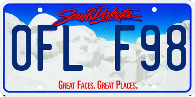 SD license plate 0FLF98