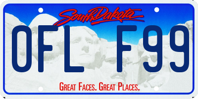 SD license plate 0FLF99