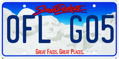 SD license plate 0FLG05