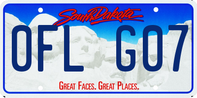 SD license plate 0FLG07