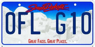 SD license plate 0FLG10