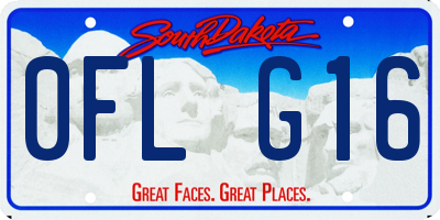 SD license plate 0FLG16