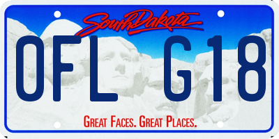 SD license plate 0FLG18