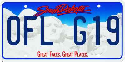 SD license plate 0FLG19