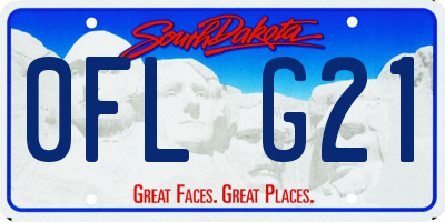 SD license plate 0FLG21