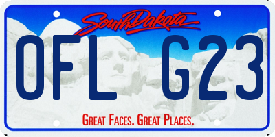 SD license plate 0FLG23