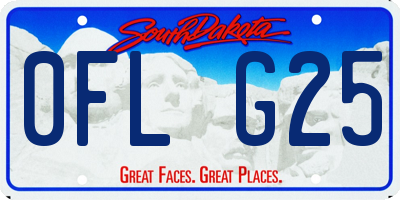 SD license plate 0FLG25