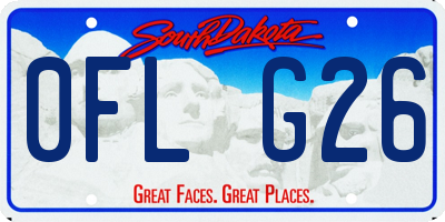 SD license plate 0FLG26