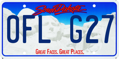 SD license plate 0FLG27