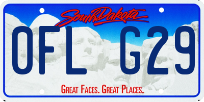 SD license plate 0FLG29