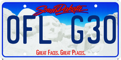 SD license plate 0FLG30
