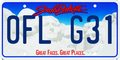 SD license plate 0FLG31
