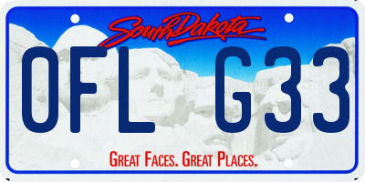 SD license plate 0FLG33