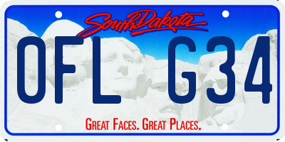 SD license plate 0FLG34
