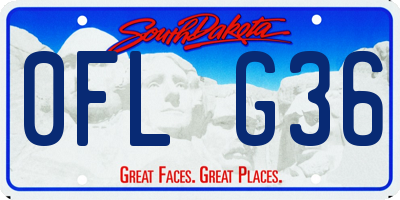 SD license plate 0FLG36