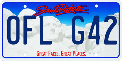 SD license plate 0FLG42