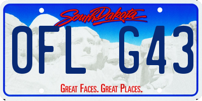 SD license plate 0FLG43