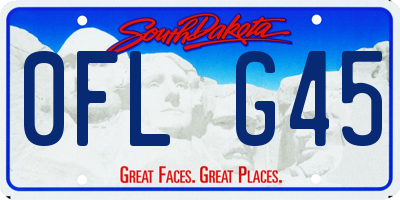 SD license plate 0FLG45