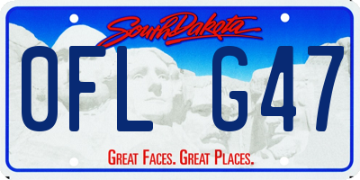SD license plate 0FLG47