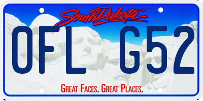 SD license plate 0FLG52