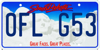 SD license plate 0FLG53