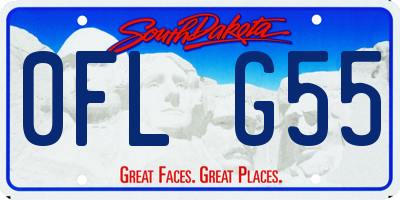 SD license plate 0FLG55