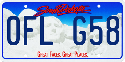 SD license plate 0FLG58