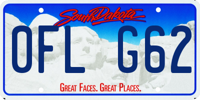 SD license plate 0FLG62