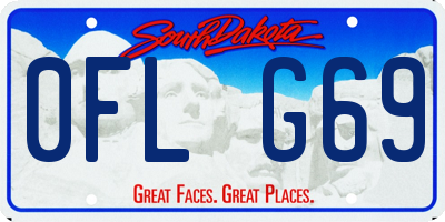 SD license plate 0FLG69