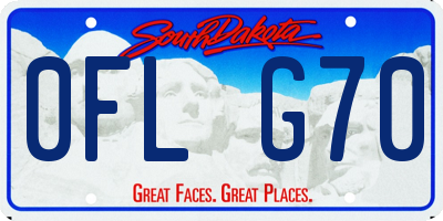SD license plate 0FLG70